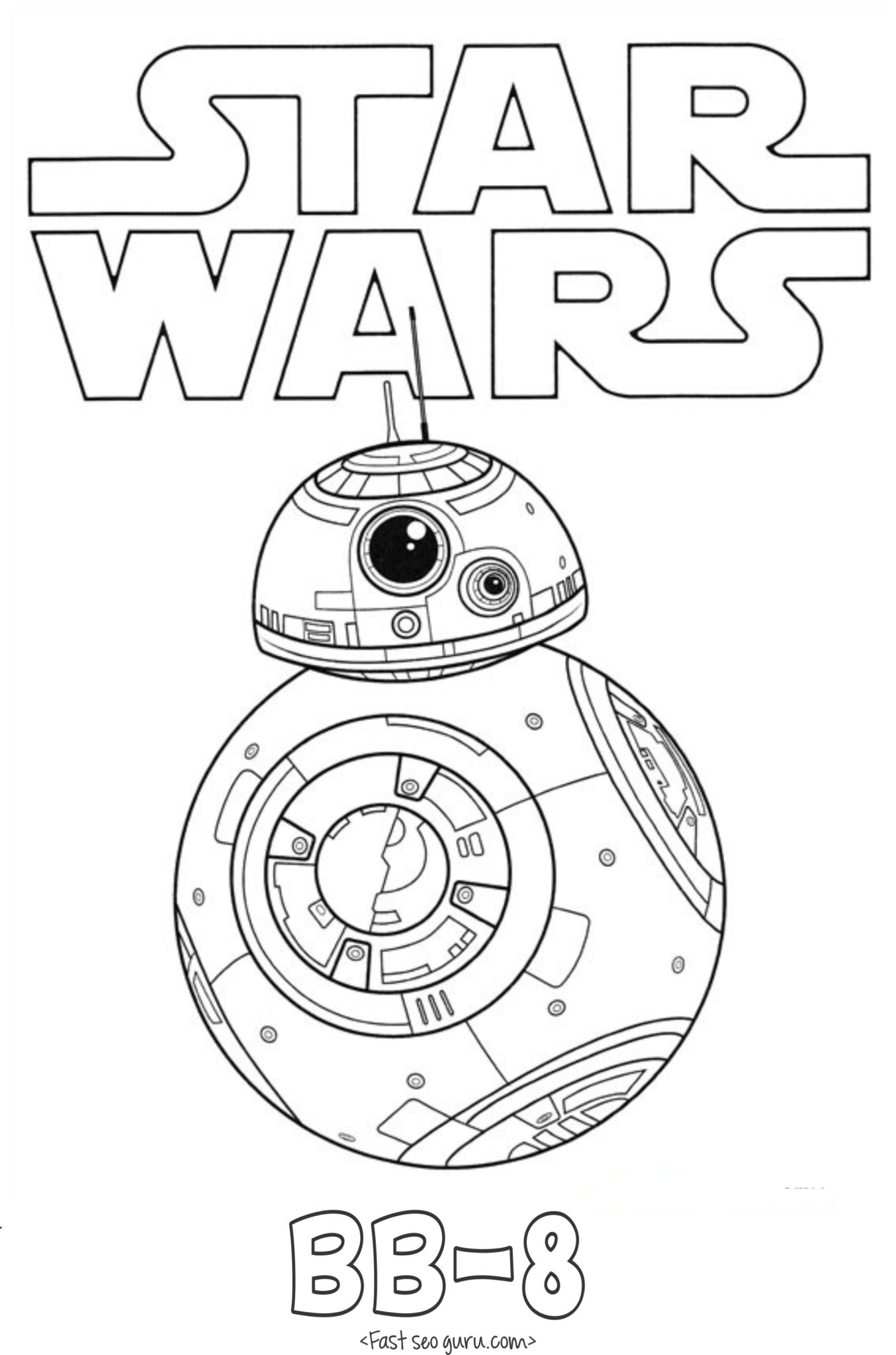 Printable Star Wars The Force Awakens BB 8 coloring pages