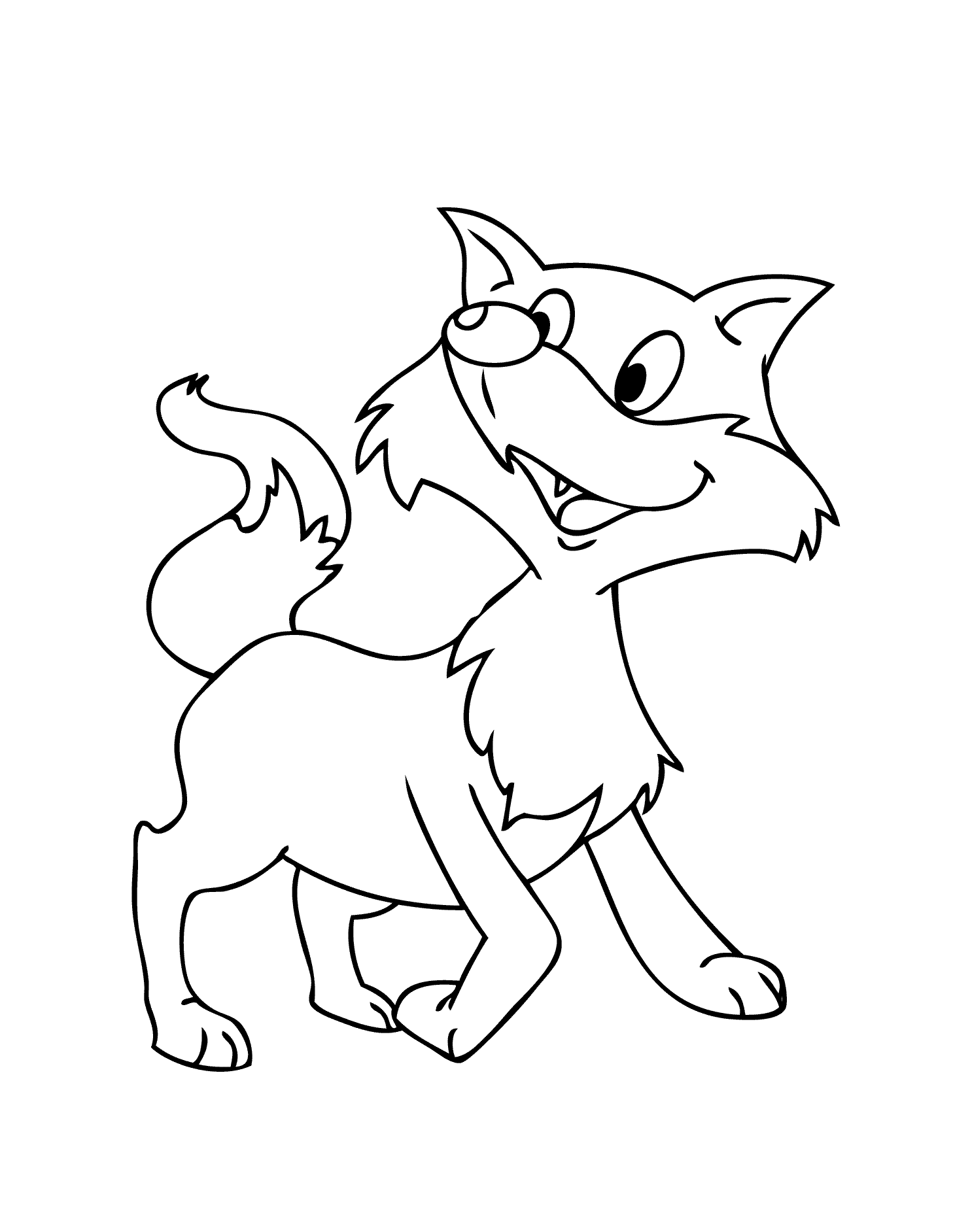 Printable little fox coloring page