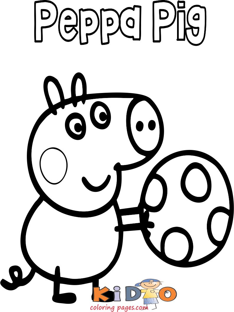 Peppa Pig football coloring pages for kids