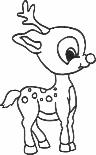 Christmas Baby Reindeer Printable Coloring pages