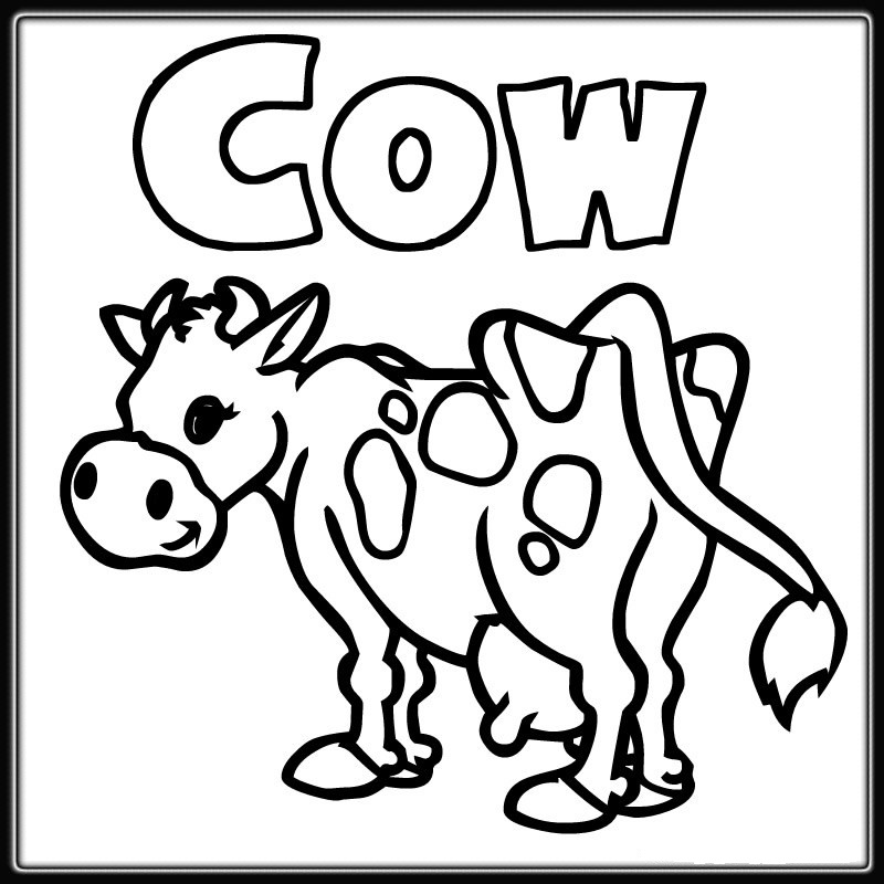 Printable Cow Coloring Pages Farm for kids