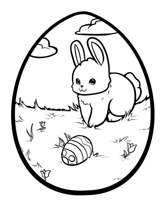 Easter Bunny Egg Coloring Pages print out