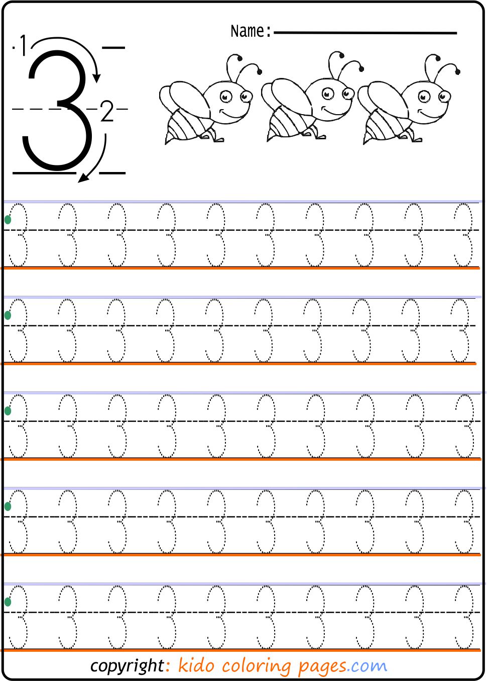 Number 6 Tracing Worksheets For Kindergarten Kids Coloring Pages