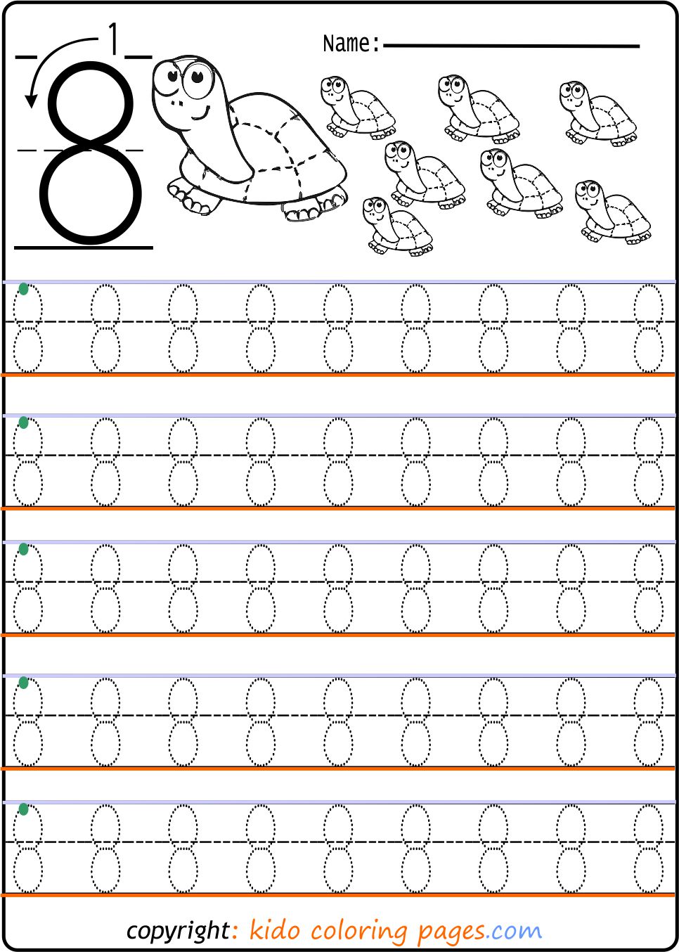 Number 6 Tracing Worksheets For Kindergarten Kids Coloring Pages