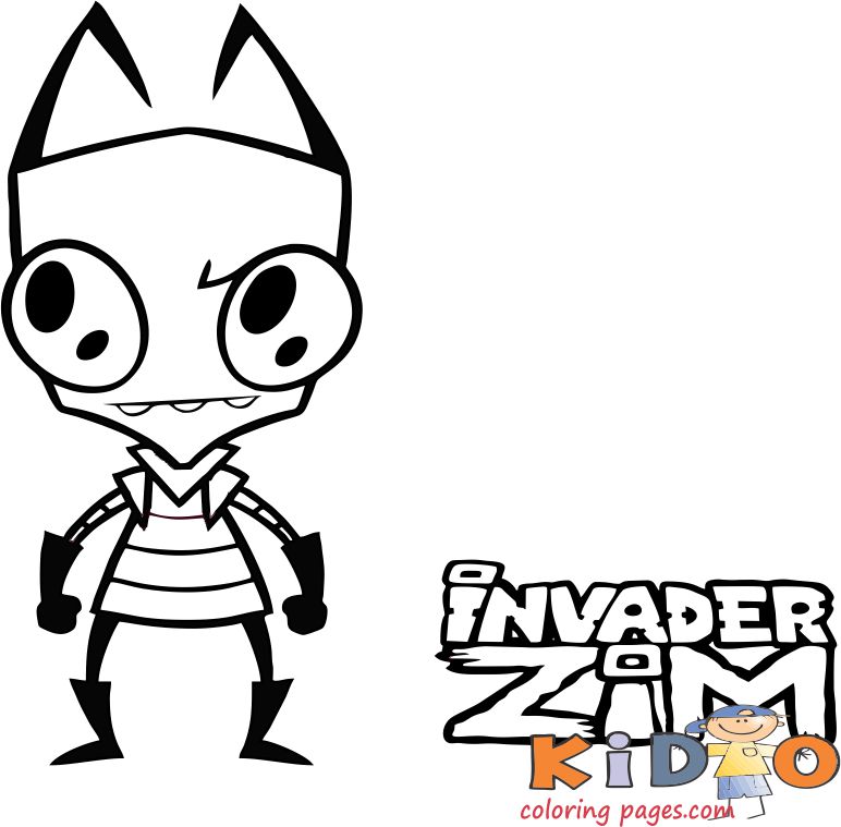 Invader Zim coloring pages cartoon - Kids Coloring Pages