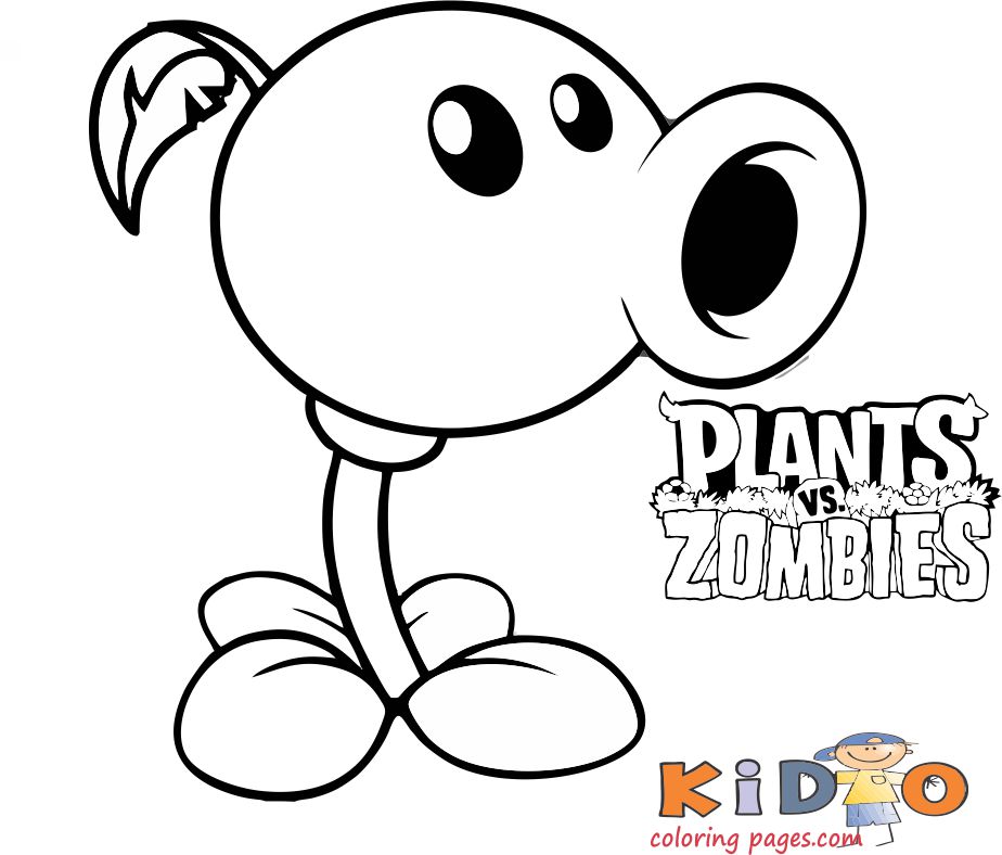 Plant vs Zombie coloring in page printable - Kids Coloring ...