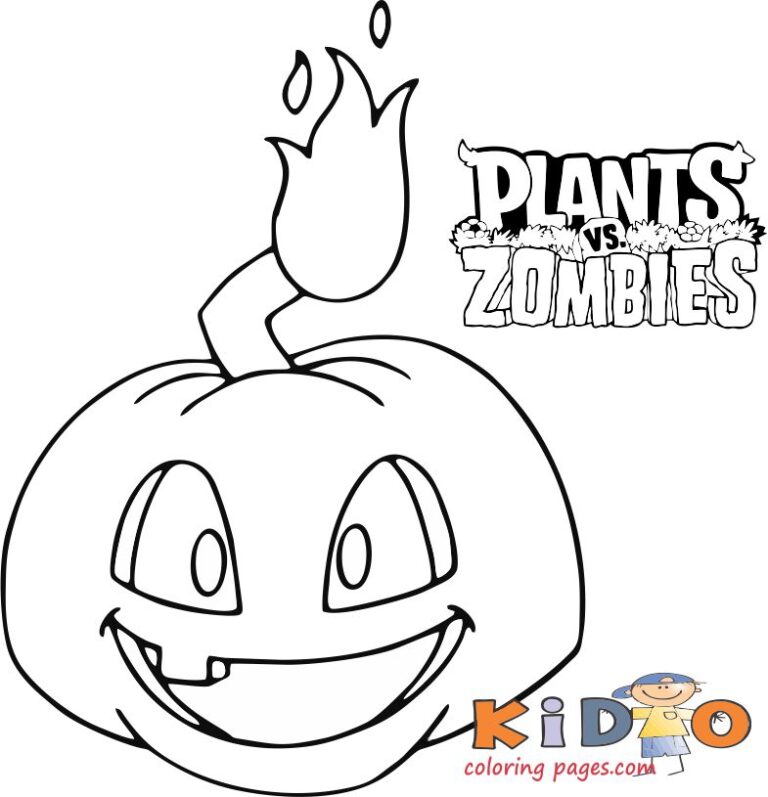 Plants Vs Zombies 2 Pumpkin Coloring Sheets Kids Coloring Pages