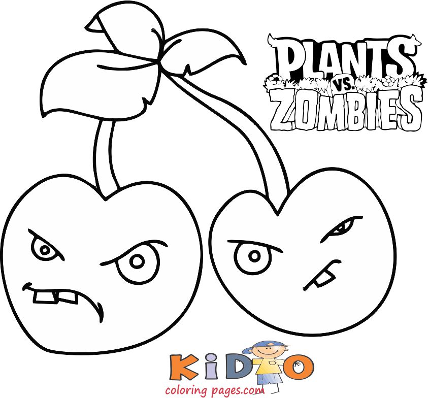 Plants Vs zombies Cherry Bomb Coloring Pages Coloring Pages