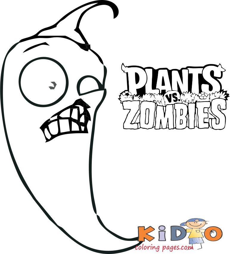 Plants Vs.zombies Jalapeno Coloring Page