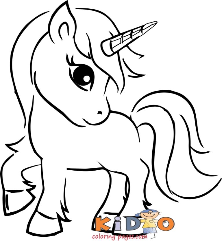 coloring page cute unicorn printable Kids Coloring Pages