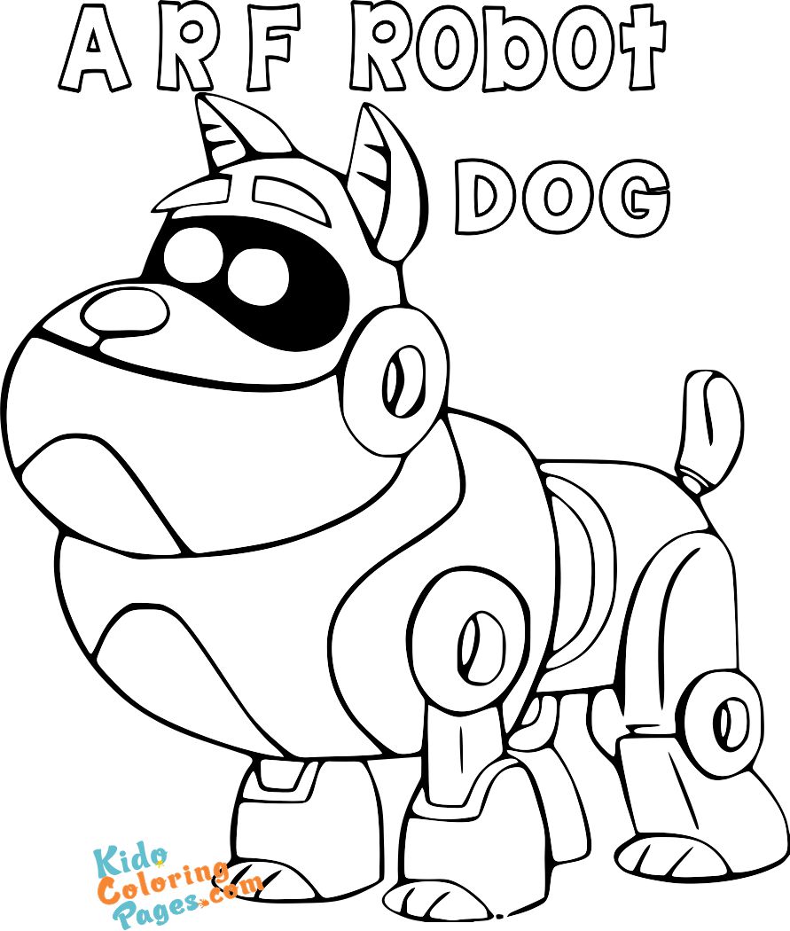 ARF robot dog coloring pages puppy dog pals - Kids Coloring Pages